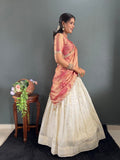 Gajari Lehenga Choli Paired with Fendy Dupatta