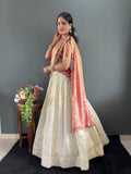 Gajari Lehenga Choli Paired with Fendy Dupatta