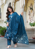 Jaipuri Cotton Print With Work and Dupatta