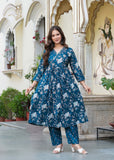Jaipuri Cotton Print With Work and Dupatta