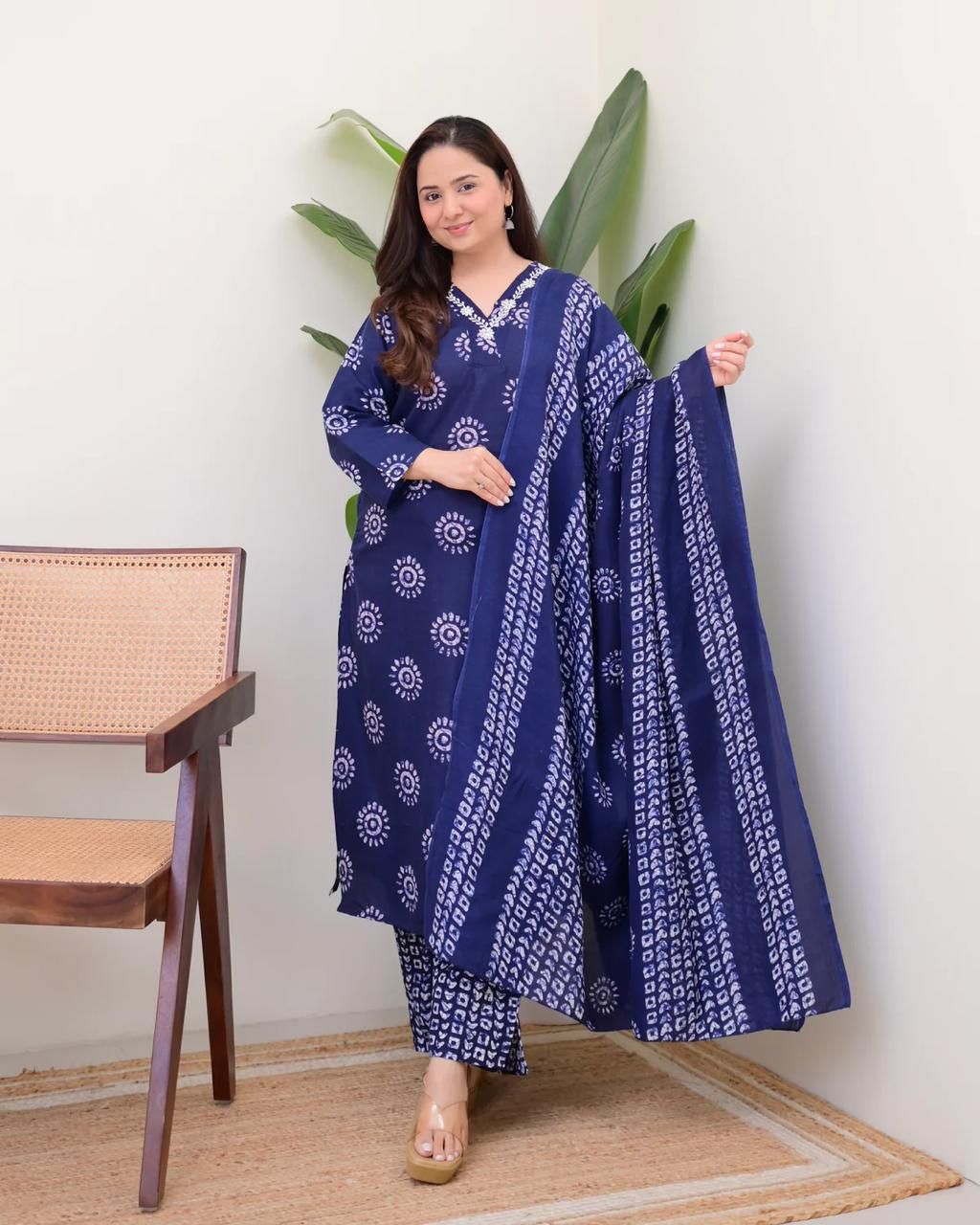 Meenakshi Cotton Print With Work and Dupatta