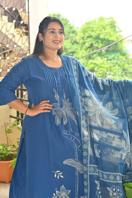 Nilisha Cotton Print With Work and Dupatta
