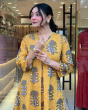 Nisha Premium Cotton Kurta With Palazzo Set
