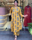 Nisha Premium Cotton Kurta With Palazzo Set