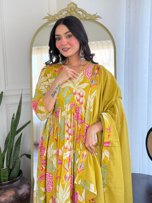 Cotton Print With Work and Dupatta