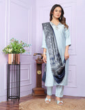 Cotton Pista Silk Kurti Pant Set