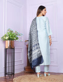 Cotton Pista Silk Kurti Pant Set